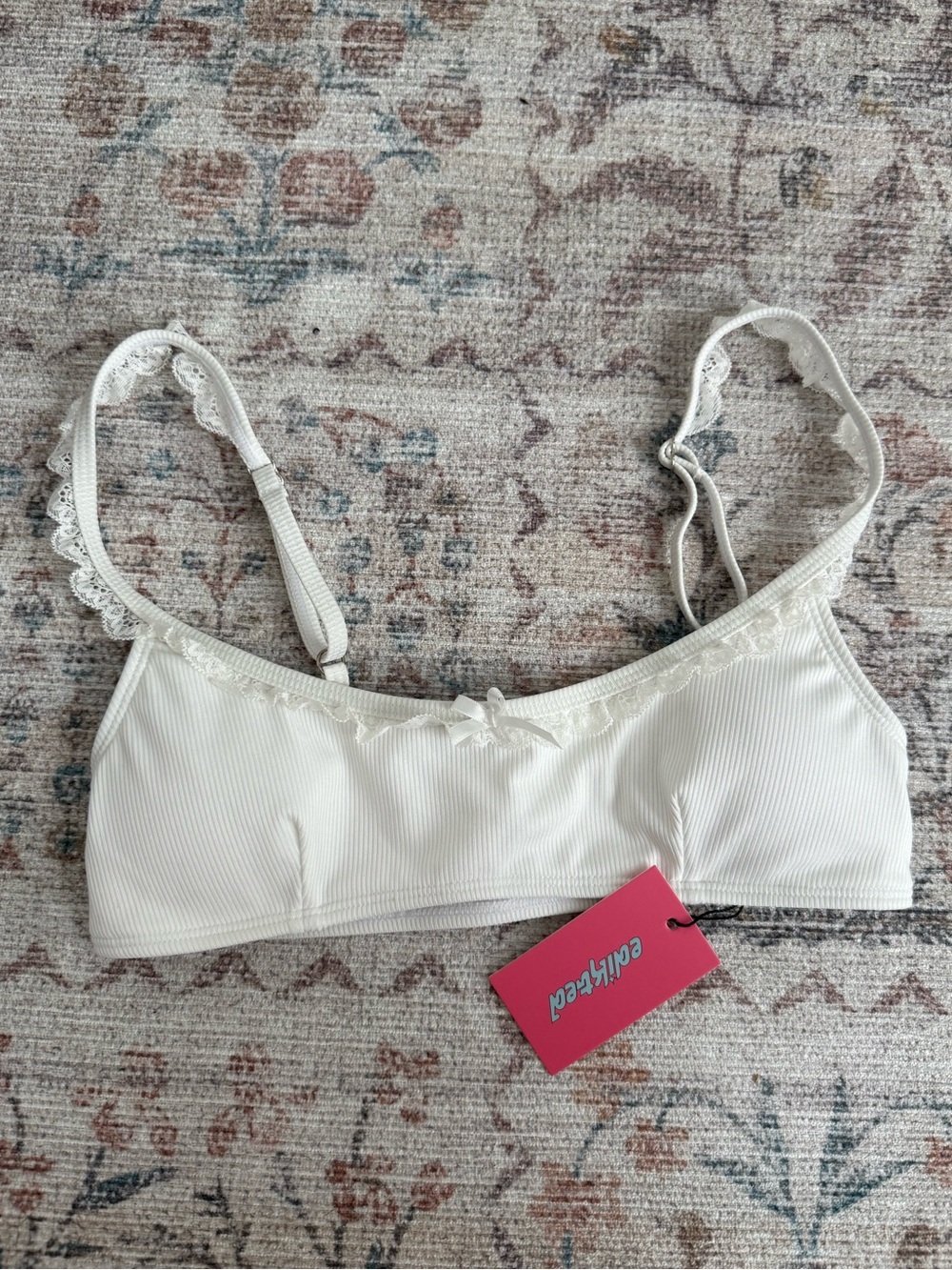 Edikted White Lace Bikini Top